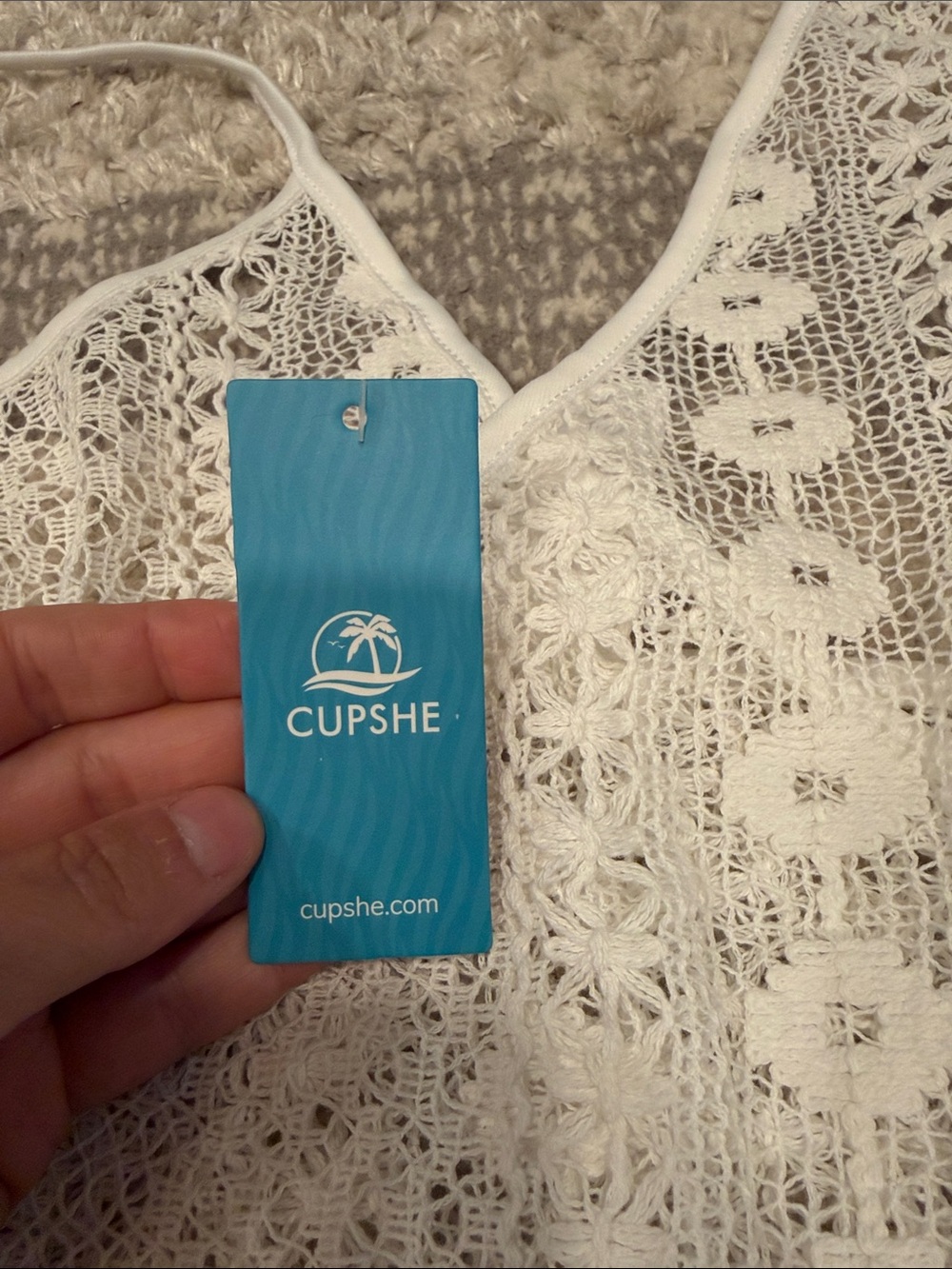 Cupshe Sheer Lace Crossover Mini Cover-Up - Picture 4 of 6